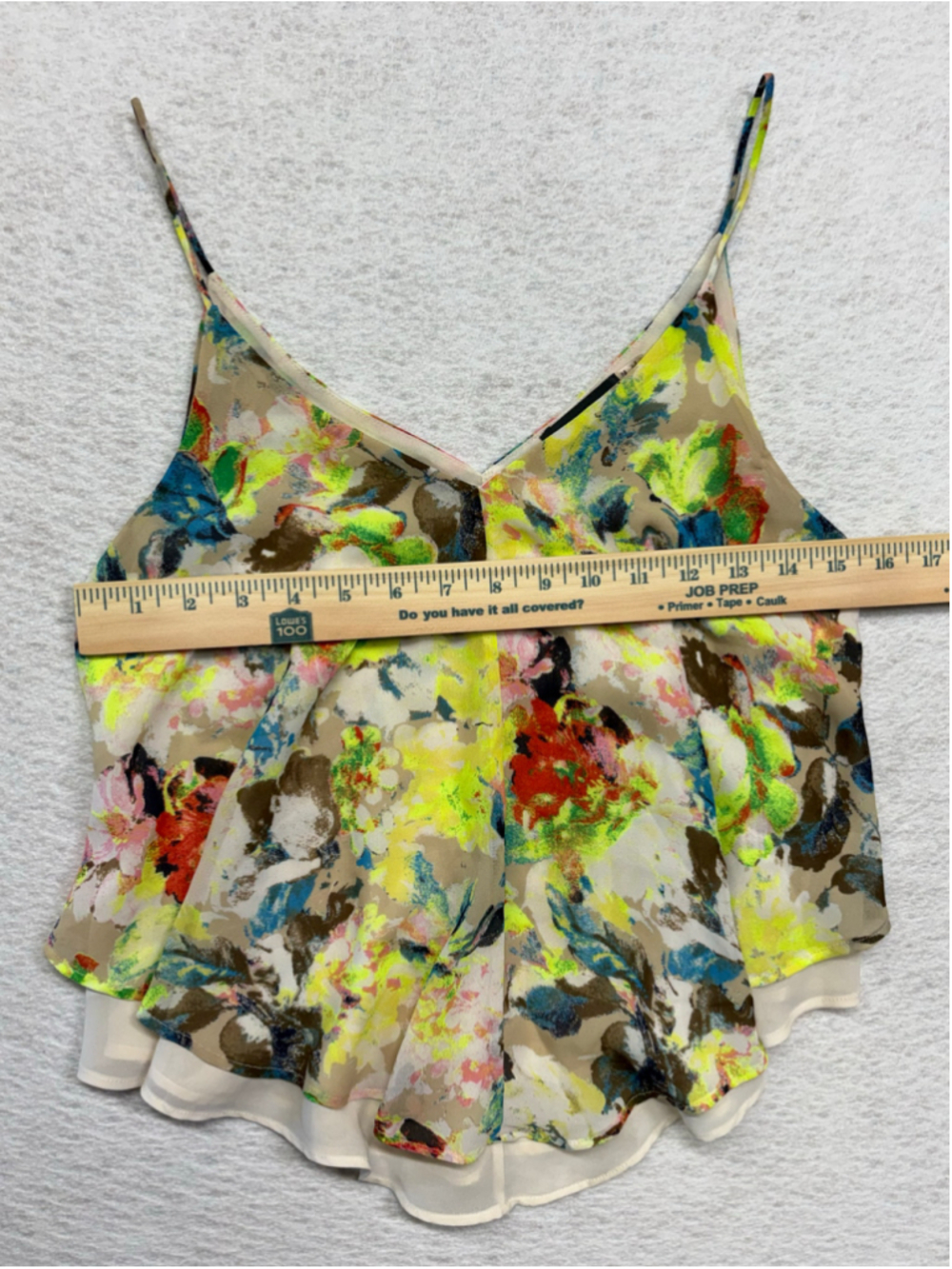 ASTR the Label Neon Floral Flyaway Asymmetric Cami Tank Top Size M - Picture 5 of 8